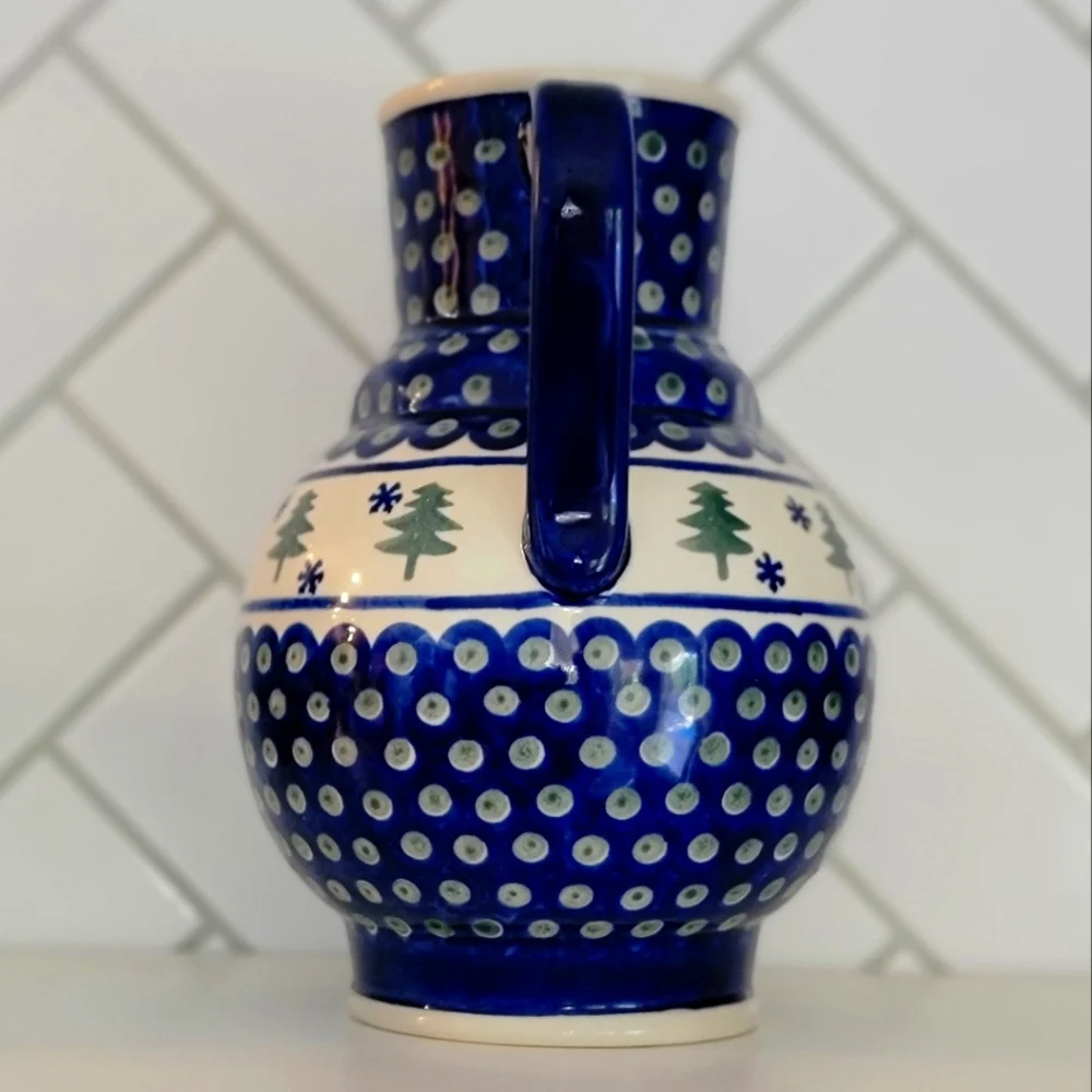 POLISH POTTERY LARGE PITCHER BNWT - Picture 4 of 6